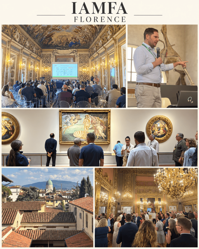 IAMFA conference in Florence: presentation, museum visit, historic interiors, and networking.