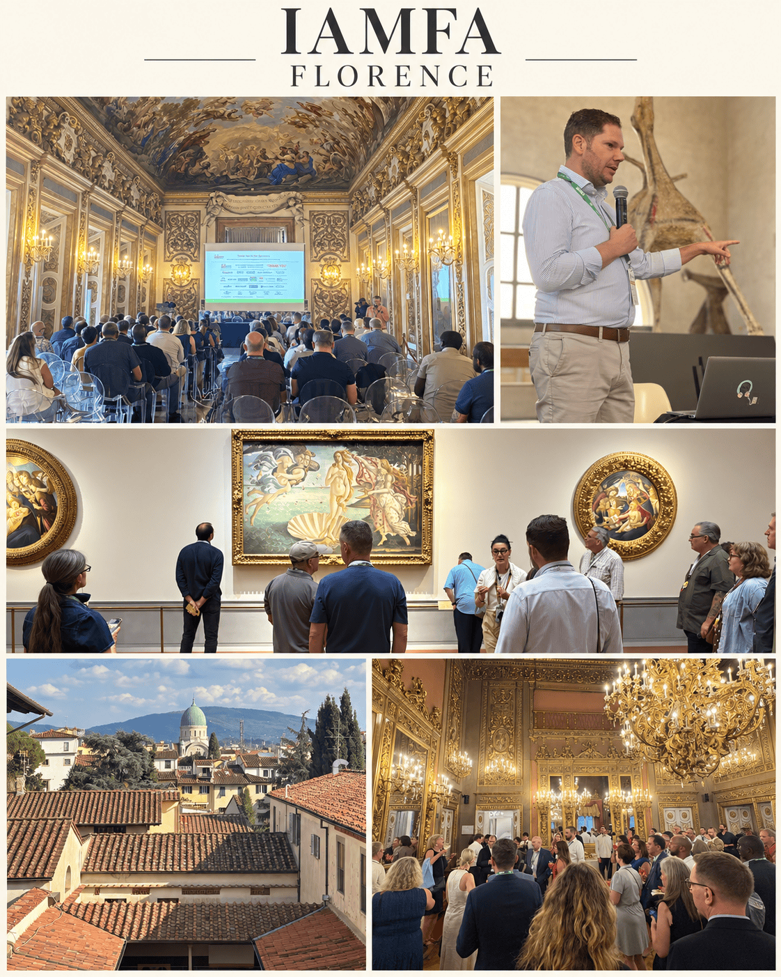 IAMFA conference in Florence: presentation, museum visit, historic interiors, and networking.